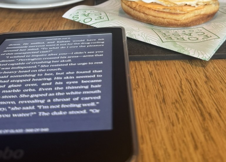 e-reader on a table